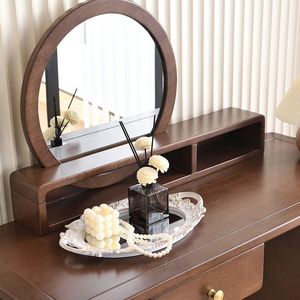 Modern Minimalist Solid Wood Dressing <b>Table</b> With <b>Mirror</b> And Storage Cabinet For Bedroom <b>Vanity</b> Use - Product Image 4