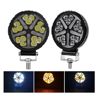 Phare de travail LED rond de 4 pouces à 15 perles, bicolore, pour camion tout-terrain et Jeep