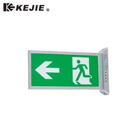 Señal de salida de emergencia LED contra incendios, fábrica, venta al por mayor, LED recargable, señal de salida de seguridad contra incendios, escalera, doble cara, LED, señal de salida de emergencia