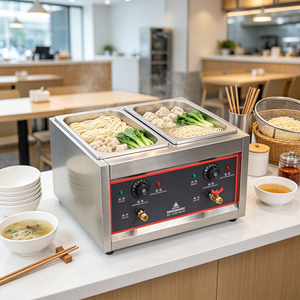 เครื่องทำบะหมี่แบบถังคู่เชิงพาณิชย์ สแตนเลส ใช้ไฟฟ้า 4KW 220-240V สำหรับร้านอาหารและร้านขายขนม - Product Image 2