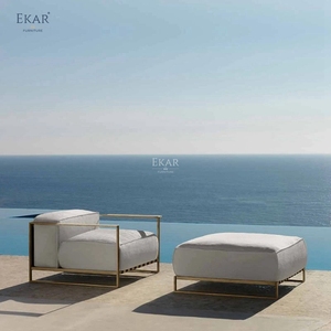 Chaise longue d'extérieur en rotin plastique moderne MERIDIAN |   Canapé <span class=keywords><strong>de</strong></span> <span class=keywords><strong>jardin</strong></span> imperméable pour usage en terrasse - Product Image 2