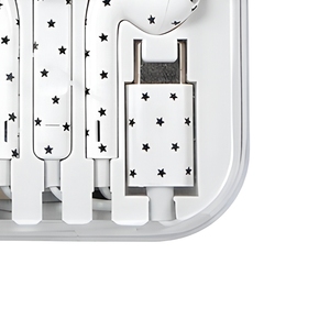 Type-C Wired In-Ear Earphones Star Dot Pattern Headphones with <b>Microphone</b> Semi-In-Ear Music Earbuds - Product Image 6