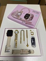 Montre connectée A58 Plus UK8 2026 pour femmes et filles, écran tactile, Android, avec collier, boucles d'oreilles, bijoux, IP67, coffret cadeau