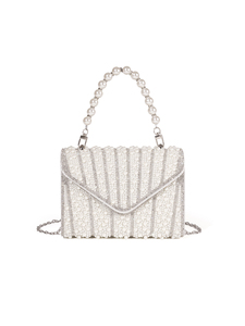 Bell 2025 Trending Pearl Crystal High-End Luxury <b>Wedding</b> <b>Clutch</b> Elegant Evening Bag for Ladies Dress Silver Famous Brand Bag - Product Image 3