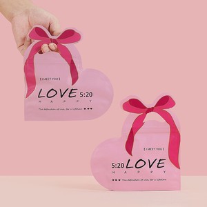 Sachet d'emballage en forme de cœur coloré, pochette autoportante pour bonbons/thé au lait/assaisonnements, sac d'emballage plastique pour le shopping - Product Image 4