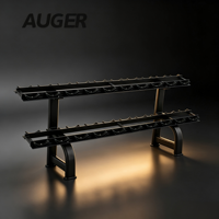 Support de rangement pour haltères AUGER Commercial à 2 niveaux pour 10 paires, en acier robuste avec protections