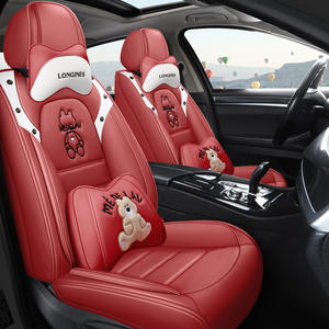 Housse de siège de <span class=keywords><strong>voiture</strong></span> en cuir universelle quatre saisons Oasis Wholesale, motif dessin animé, ensemble complet de 5 pièces, coussins entièrement enveloppants, garantie 1 an - Product Image 4