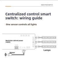 Interrupteur à induction tactile corporelle de type manchette 12V-24V pour éclairage LED d'armoires, commande par balayage de la main, contrôle d'une seule porte, intérieur
