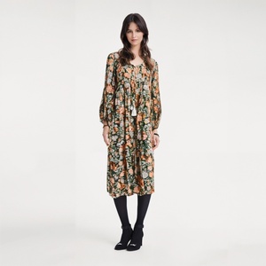 Vente en gros de robes pour femmes sur mesure OEM de haute qualité, col rond, manches longues, robe décontractée en viscose, robe bohème pour les vacances à la plage - Product Image 2