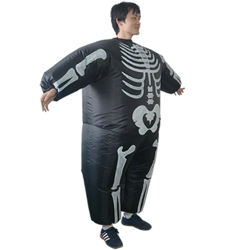 Halloween Unisex adulto Cosplay rendimiento esqueleto forma inflable traje duradero costillas hombre disfraz