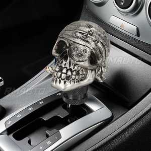 Pommeau de levier de vitesse universel pour voiture, style tête de mort, pommeau de levier de vitesse manuel avec adaptateur de manchon - Product Image 4