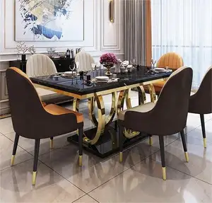 Vendite calde di fabbrica Set di treno tavolo da pranzo in marmo moderno Design italiano Hotel appartamento mobili tavolo da pranzo