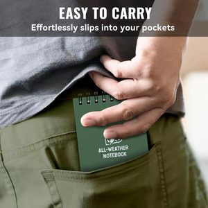 Cổ phiếu Tất cả thời tiết không thấm nước xoắn ốc máy tính xách tay <span class=keywords><strong>mini</strong></span> Pocket Tạp Chí Logo đá giấy kinh doanh/văn phòng phong cách da PP Bìa trường - Product Image 4