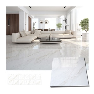 Baldosa de Mármol Blanco Carrara de Alto Brillo, Porcelanato Pulido 60x60 cm para Sala de Estar Moderna - Product Image 1