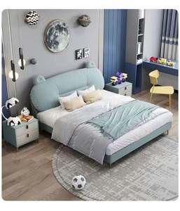 Cama minimalista moderna para niños, cama individual de 1,5 m y 1,8 m para niños y niñas, dormitorio infantil de estilo princesa con marco de madera resistente - Product Image 5