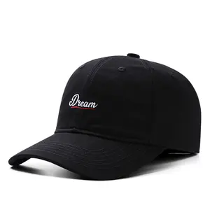 wholesale unisex custom simple embroidery summer hot season dad hats caps with sayings logo