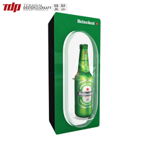 Exhibidor de Cerveza Acrílico Transparente con Marco Cuadrado Moderno para Escritorio TDP, Exhibidor de Botellas de Vino, Glorificador de Botellas para Club Nocturno