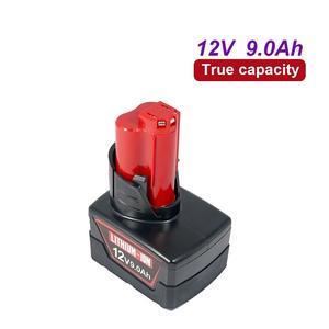 Batterie de remplacement rechargeable au lithium-ion pour outils électriques <span class=keywords><strong>Milwaukee</strong></span> <span class=keywords><strong>M12</strong></span> 6Ah 9Ah, <span class=keywords><strong>pack</strong></span> de batteries M12B 48-11-2440 48-11-2402 - Product Image 2
