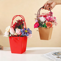 Tas Tote Bunga Kustom Kotak Hadiah Buket Kemasan Rangkaian Bunga Untuk Hari Valentine Hari Ibu Hari Wanita Grosir Florist