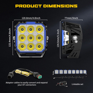 4x4 off-road dẫn thanh ánh sáng 5 inch Cube dẫn tại chỗ cho trên đầu Roof Rack xe tải offroad spliced linkable luz barra Dẫn Mới - Product Image 6