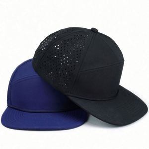 Gorra de golf personalizada de 7 paneles con malla perforada a láser, gorra deportiva de béisbol con cuerda y cierre a presión, estilo urbano unisex común con visera plana - Product Image 1