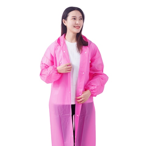 Branded Reusable Waterproof Rain for Poncho with Hood and Button Printed EVA Rain Coat for Outdoor Usage