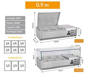 Réfrigérateur à salade multi-étagères pour comptoir commercial avec refroidissement par compresseur pour <span class=keywords><strong>cuisine</strong></span> de restaurant - Product Image 5