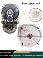 Moteur CC sans balais à aimant permanent pour tricycle électrique, haute vitesse, forme carrée, 16 pôles, 3000W, haute puissance, bobinages entièrement en cuivre