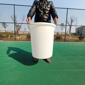 Cubo de plástico engrosado con tapa de 100L, redondo, para almacenamiento de alimentos, agua y fermentación química, con asa. - Product Image 1