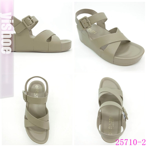 Sandali con Zeppa da Donna con Cinturino alla Caviglia, Decorazione con Fibbia, Punta a Spillo, Punta Aperta, Stile per Pendolarismo e Vacanze, Colore Unico - Product Image 5