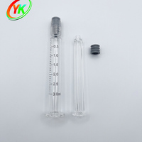 Seringue en verre de 3 ml avec piston en plastique et marquage gradué, corps gradué à raccord Luer Lock pour huile végétale