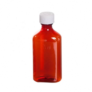 Botella de plástico ámbar vacía para medicamentos líquidos con tapa, en stock - Product Image 6