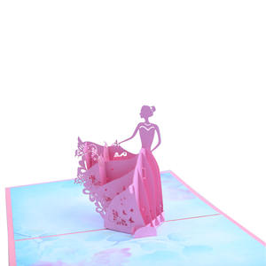 Biglietti di <span class=keywords><strong>Auguri</strong></span> Rosa Hstyle per <span class=keywords><strong>Compleanno</strong></span> di Ragazze, Biglietti per Figlie e Mogli, Carta Firmabile Rosa, Regalo di <span class=keywords><strong>Compleanno</strong></span>, Bomboniere, Biglietti Pop-up 3D - Product Image 4