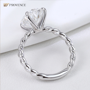 Alta gioielleria 3.5ct diamante coltivato da laboratorio 10k 14k 18k in <span class=keywords><strong>oro</strong></span> massiccio in vero <span class=keywords><strong>oro</strong></span> fatto a mano ritorti <span class=keywords><strong>anelli</strong></span> di fidanzamento per donna - Product Image 2
