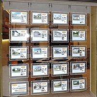 Cadre lumineux LED en acrylique pour affiches publicitaires A0/A1/A2/A3/A4, support de panneau pour affichage en vitrine de bureau ou immobilier
