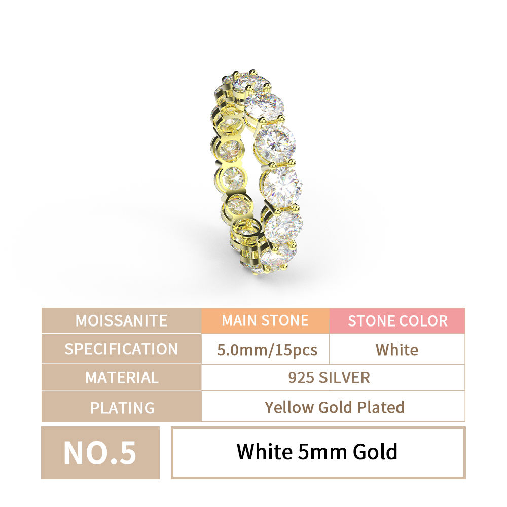 White 5mm Gold