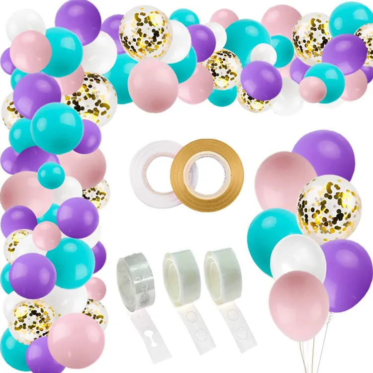 Alles Gute zum Geburtstag Meerjungfrau Ballon Girlande Kit Garland Arch Set Globos De Latex Luftballons Party Dekoration für Kinder Mädchen