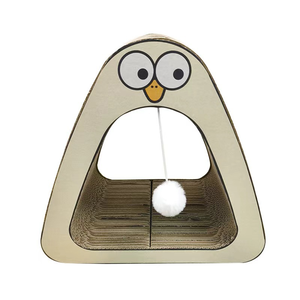 Driehoekige kattenkrabpaal verticaal cartoon kattenbed golfkarton kattenkrab speelgoed ruimtebesparend bestseller voor huisdieren - Product Image 2