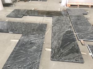 سطح مطبخ مخصص على شكل حرف L من الجرانيت الأسود النهري بسمك 3 سم مع فتحات UMS - Product Image 2