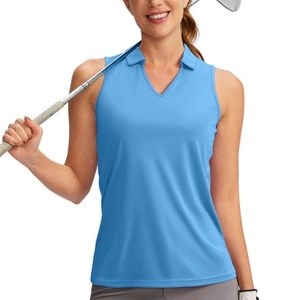Ropa y Camisetas sin Mangas para Mujer, Camiseta de Golf sin Mangas con Cuello en V, Camisetas de Tenis, Camisetas Polo de Golf con Cuello para Mujer - Product Image 4