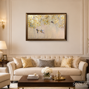 Premium Gold Leaf Botanical Wall Art Handmade Luxury Decorative <b>Painting</b> Vietnam OEM ODM Model SD24-17 - Product Image 3