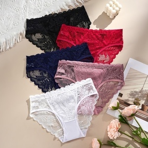Nuevo Estilo de Bragas de Encaje Triangulares para <span class=keywords><strong>Mujer</strong></span>, Lencería Sexy con Forro de Algodón, Semitransparentes, Sin Costuras, Suaves, Ropa Interior de Puro Deseo - Product Image 1