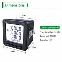 EASTSONG ES96ZY/K3 Medidor de Energía Trifásico Multifuncional Clase 0.5S RS485 Modbus RTU 4DI2DO Analizador de Armónicos Panel LCD IP65