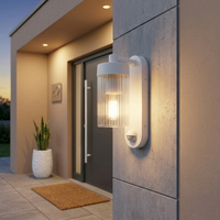 Applique murale LED vintage haute puissance super lumineuse avec détecteur PIR, étanche IP54, en aluminium, pour jardin et extérieur, alimentation électrique
