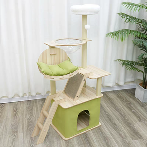 Kucing memanjat bingkai tempat tidur pohon semua dalam satu kayu 3 tingkat menggaruk <span class=keywords><strong>Post</strong></span> melompat Platform ruang kapsul tahan lama ramah lingkungan kecil - Product Image 4