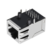 J1006F21NL J1006F21PNL 10/100 Base-T MagJack 8P8C RJ45 Jack Connector Terintegrasi Ethernet Magnetik Tab up 1x1 Port Tanpa LED