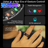 Anillo Inteligente para Hombre y Mujer, Resistente al Agua 5ATM, Modo Multideportivo, Control de Cámara Android, Aleación, Monitor de Salud y Sueño, Control por Aplicación