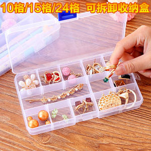 Caja Organizadora de Joyería de Plástico Transparente con 24 Compartimentos y Tapa para Piezas Pequeñas y Accesorios, Uso en Escritorio - Product Image 4