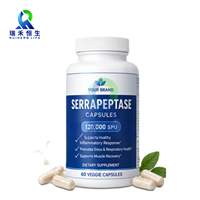 Serrapeptase végétalienne personnalisée OEM sans OGM pour le soutien du confort digestif et le bien-être quotidien – Capsules de Serrapeptase
