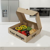 Boîte de présentation alimentaire en papier biodégradable haut de gamme personnalisée avec doublure en éponge, gaufrée, laminée mate et UV, vente en gros usine